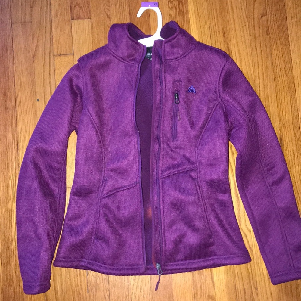 Snozu purple zip up sweater